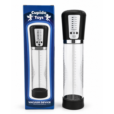 Pompa Pene Elettronica Cupido Toys Vacuum Device — Nero e Trasparente