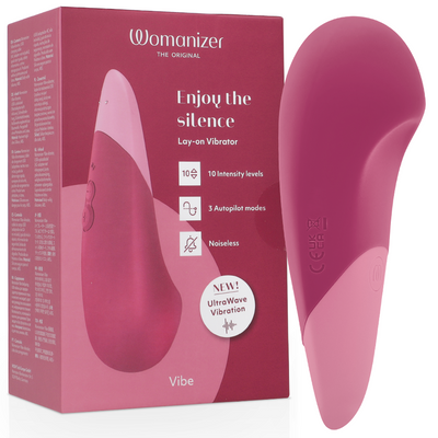 Vibratore Wand Womanizer Vibe Lay-On — 10 Modalità, Rosa Scuro