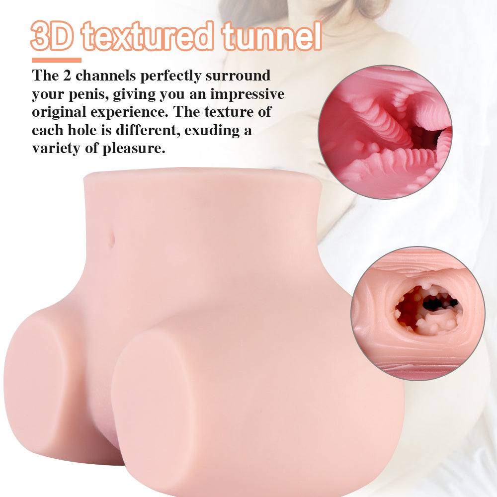 Culo Realistico Torso Masturbatore Doppio Ingresso con Vita – TPE Ultra-Morbido