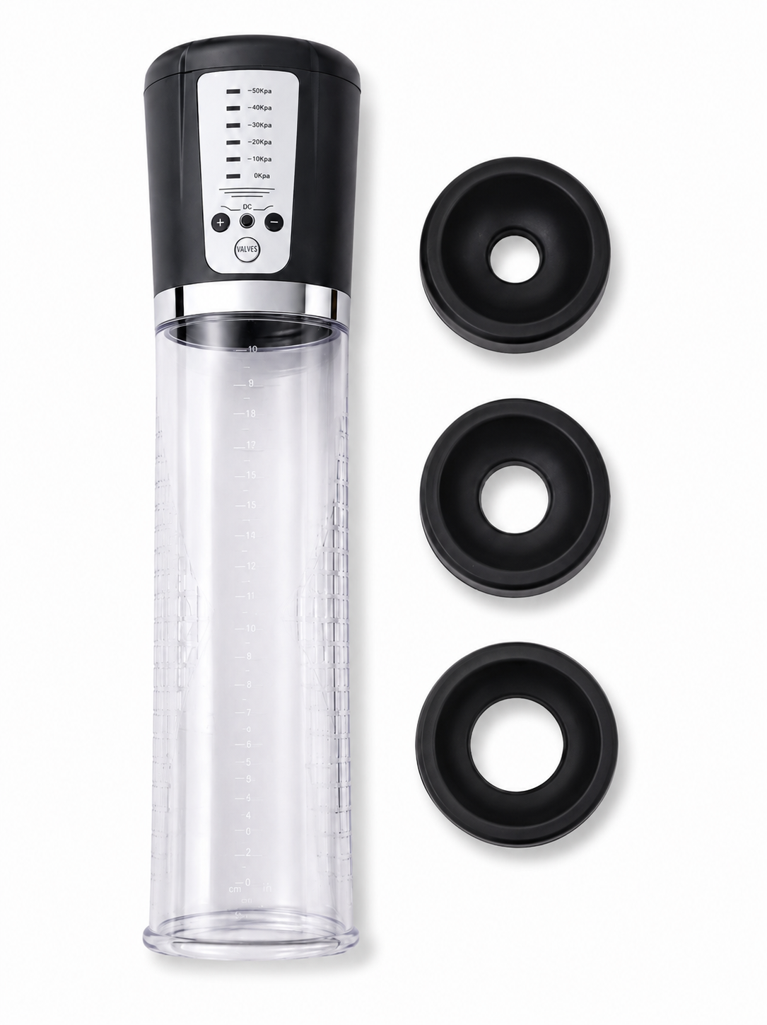 Pompa Pene Elettronica Cupido Toys Vacuum Device — Nero e Trasparente