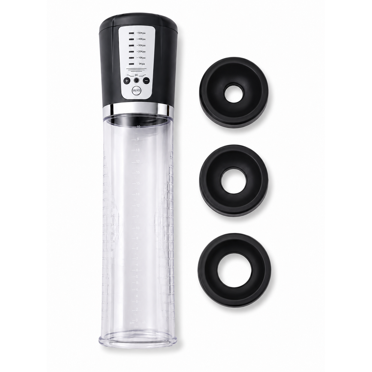 Pompa Pene Elettronica Cupido Toys Vacuum Device — Nero e Trasparente
