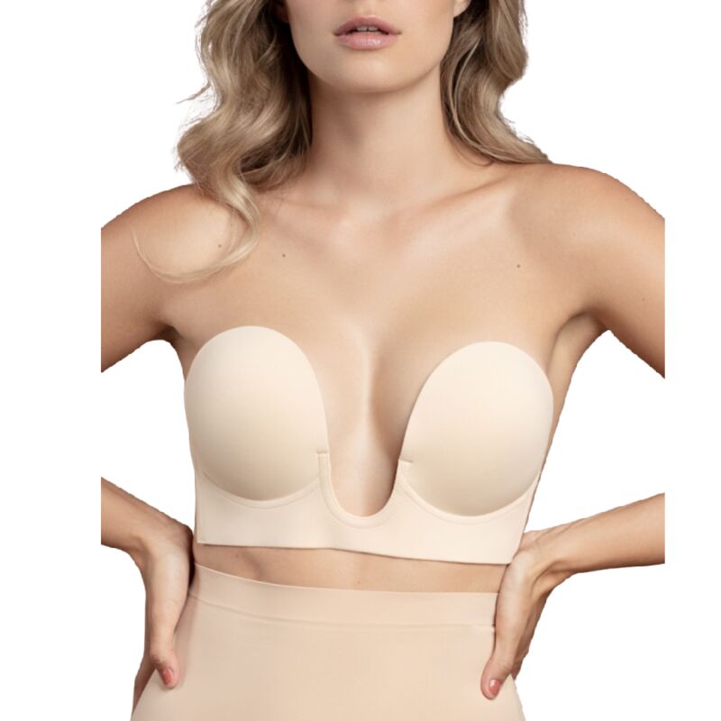 Reggiseno Adesivo a U Bye-Bra — Senza Spalline, Coppa B Beige