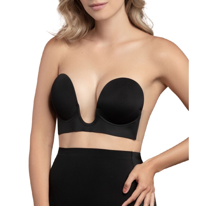 Reggiseno Adesivo a U Scollato Bye-Bra — Senza Spalline, Nero
