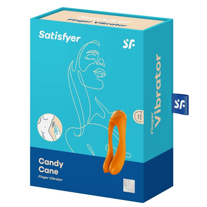 Vibratore da Dito Clitoride Satisfyer Candy Cane — Arancione