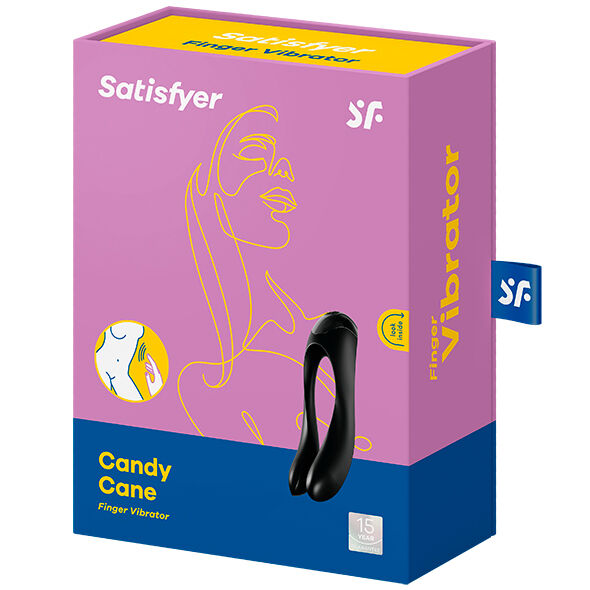 Vibratore da Dito Satisfyer Candy Cane — Clitoride e Pene, Nero