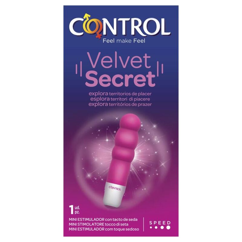 Vibratore Mini Control Velvet Secret — 3 Sfere, 10 cm