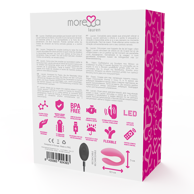 Vibratore Coppia con Telecomando Moressa Lauren