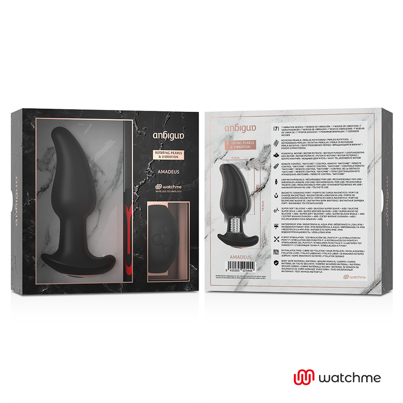 Plug Anale Vibrante con Perle Rotanti Anbiguo Amadeus