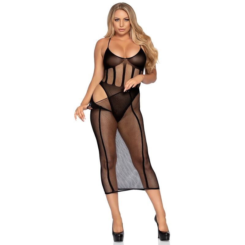 Body e Gonna in Rete Leg Avenue — Lingerie Sexy Taglia Unica