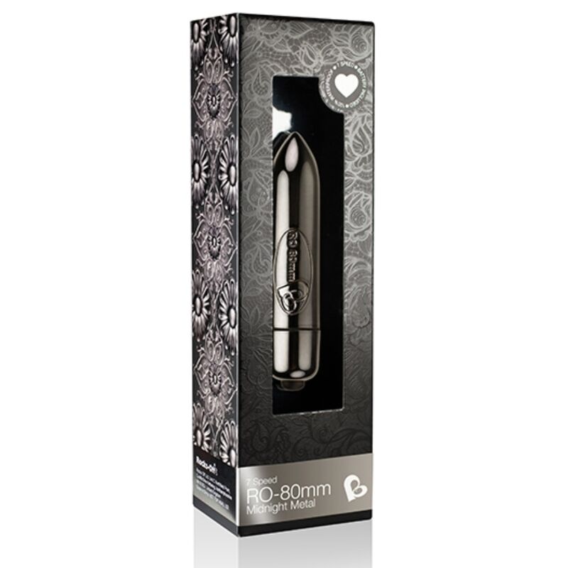 Uovo Vibrante Rocks-Off Ro-80MM Midnight Metal — 7 Modalità
