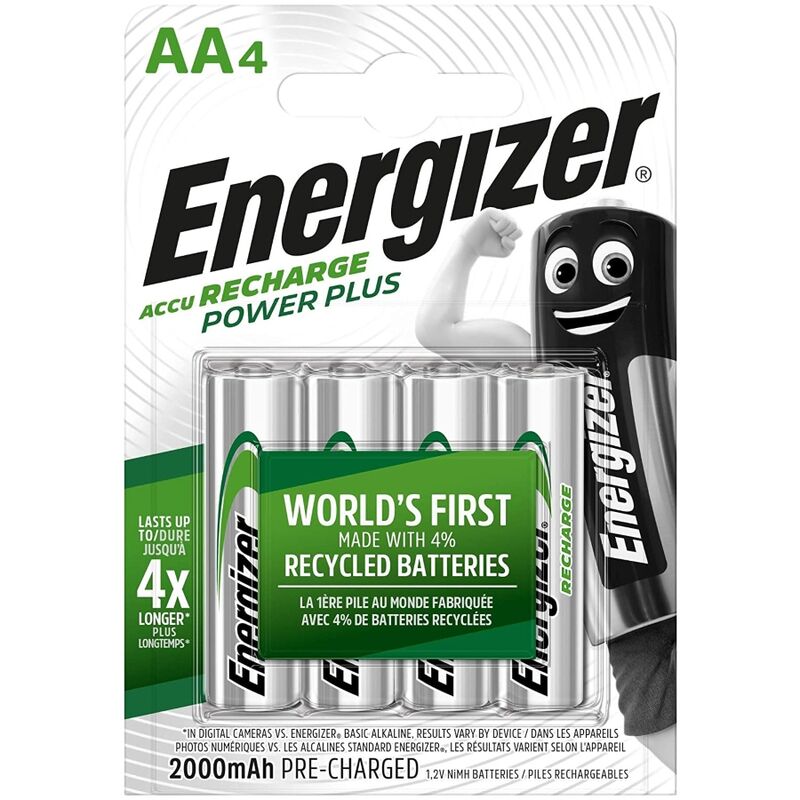 Batterie Ricaricabili AA Energizer Recharge Power Plus — 4 Unità