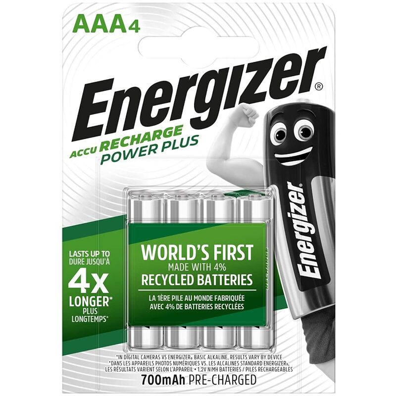 Batterie Ricaricabili AAA Energizer Recharge Power Plus — 4 pz