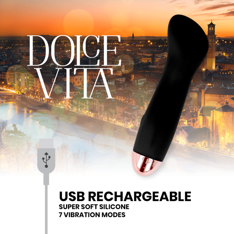 Vibratore Ricaricabile Dolce Vita One — 10 Velocità, Nero