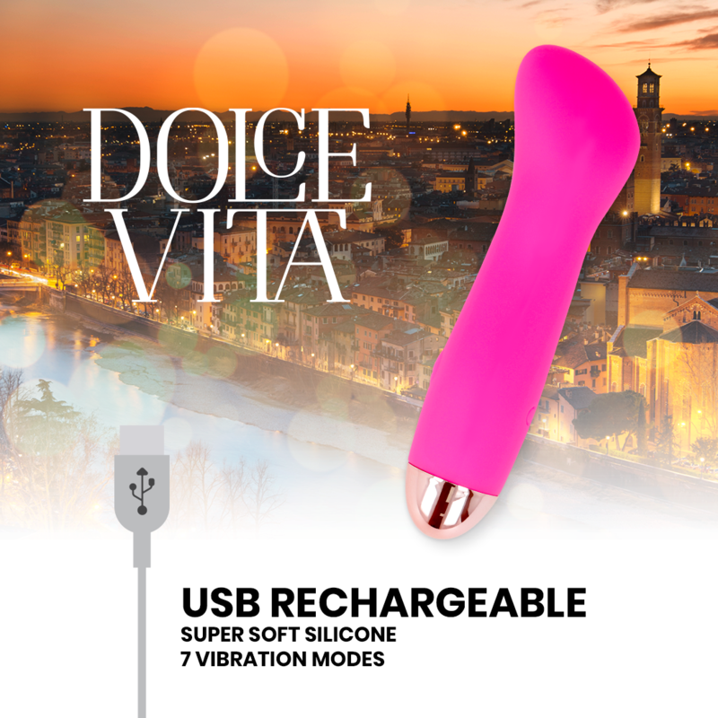 Vibratore Ricaricabile Dolce Vita One — 7 Velocità, Rosa