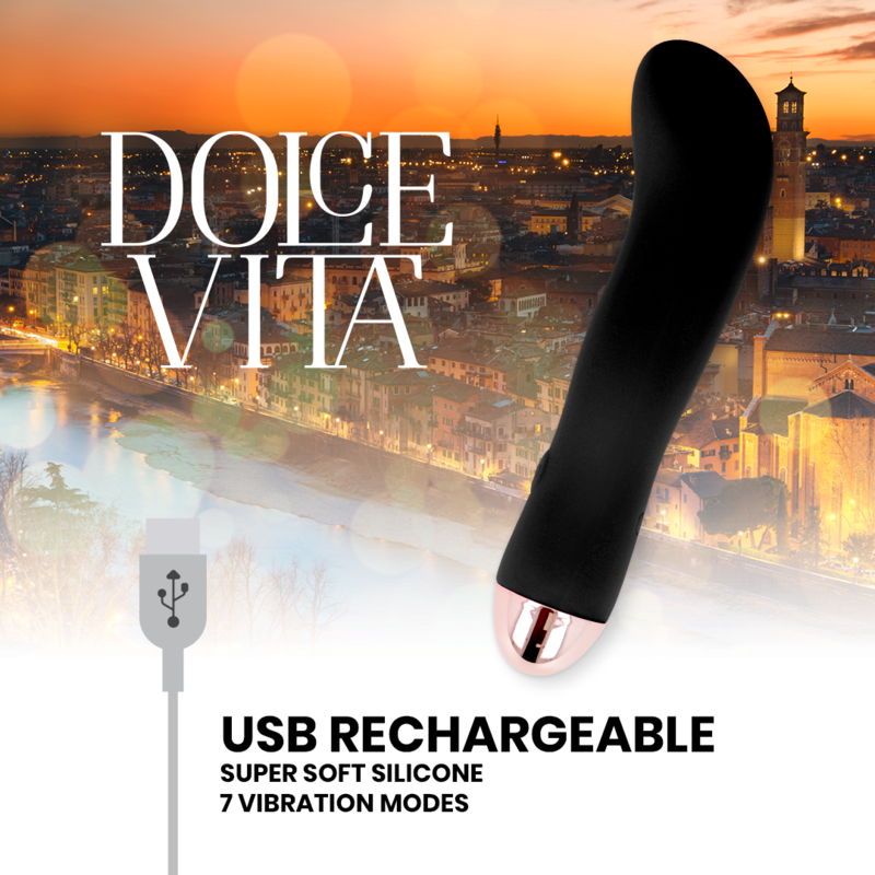 Vibratore Ricaricabile USB Dolce Vita Due — Silicone, 7 Velocità