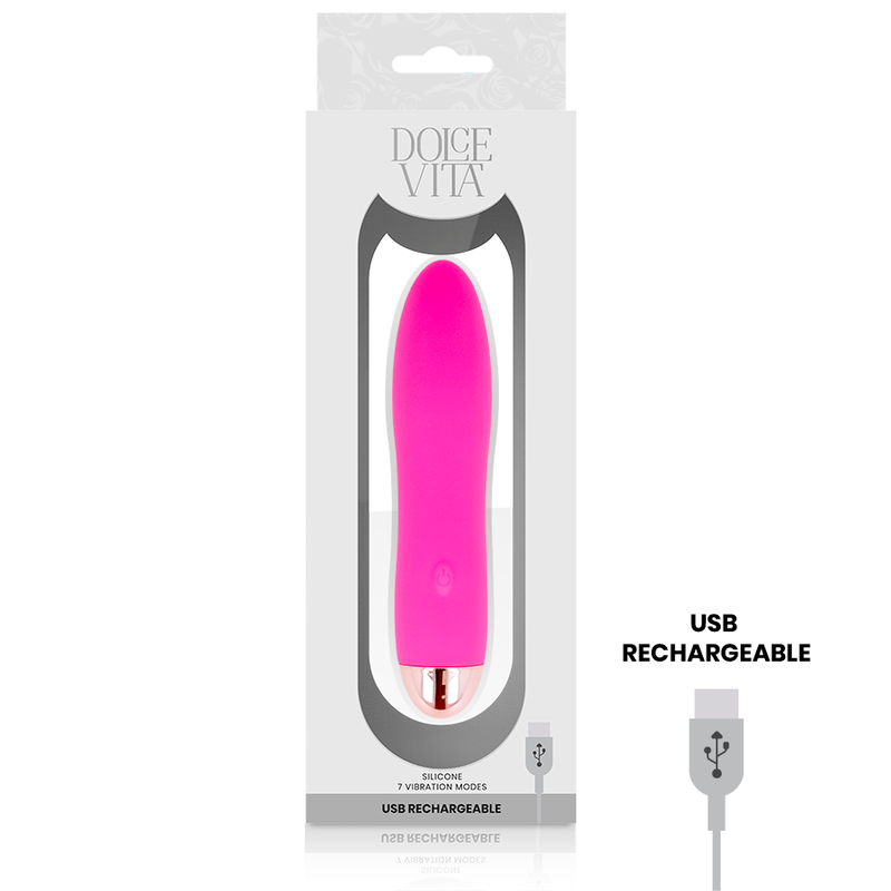 Vibratore Ricaricabile Dolce Vita Quattro — Silicone, 7 Velocità