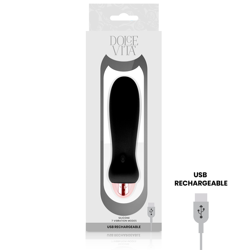 Vibratore Ricaricabile USB Dolce Vita Cinque — 7 Velocità, Nero