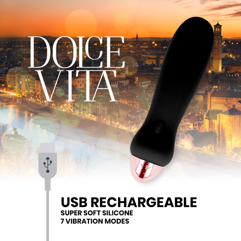 Vibratore Ricaricabile USB Dolce Vita Cinque — 7 Velocità, Nero