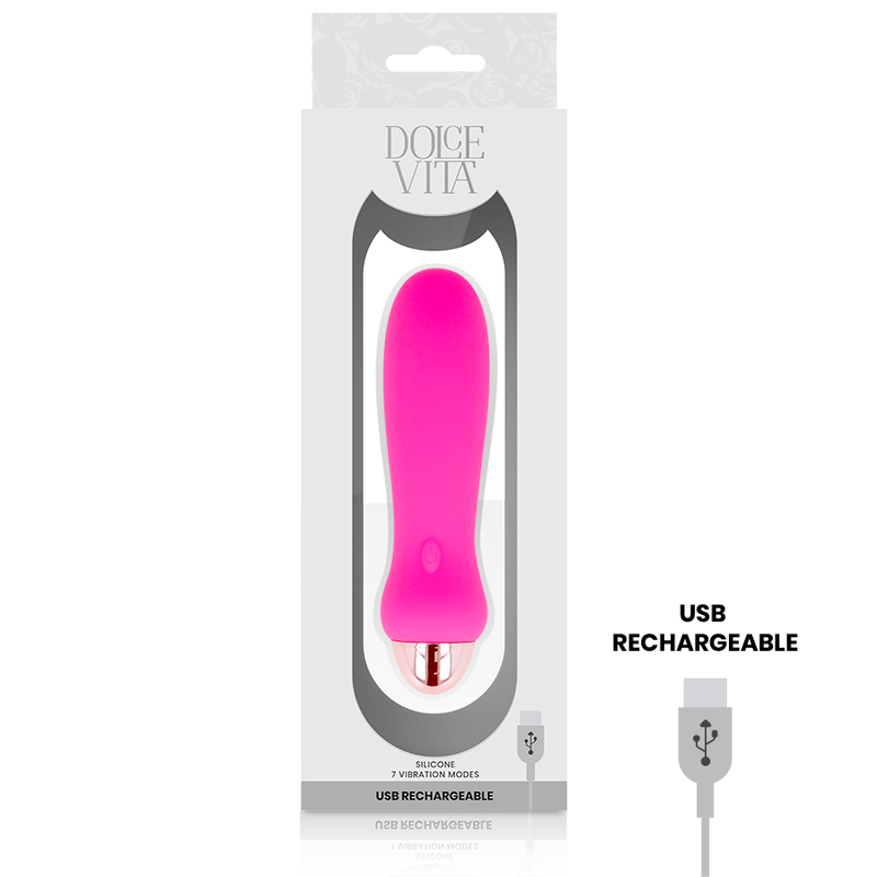 Vibratore Ricaricabile Dolce Vita Cinque — Silicone, 7 Velocità