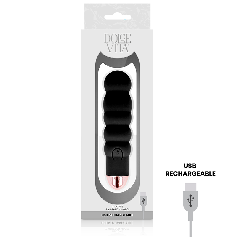 Vibratore Ricaricabile USB Dolce Vita Sei — 7 Velocità, Nero