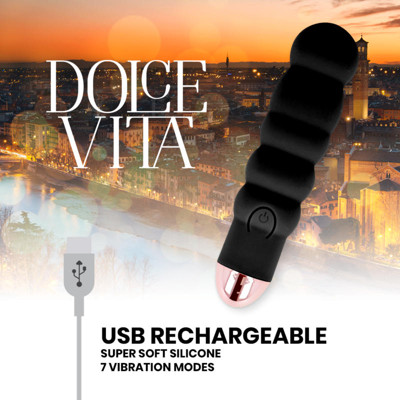 Vibratore Ricaricabile USB Dolce Vita Sei — 7 Velocità, Nero