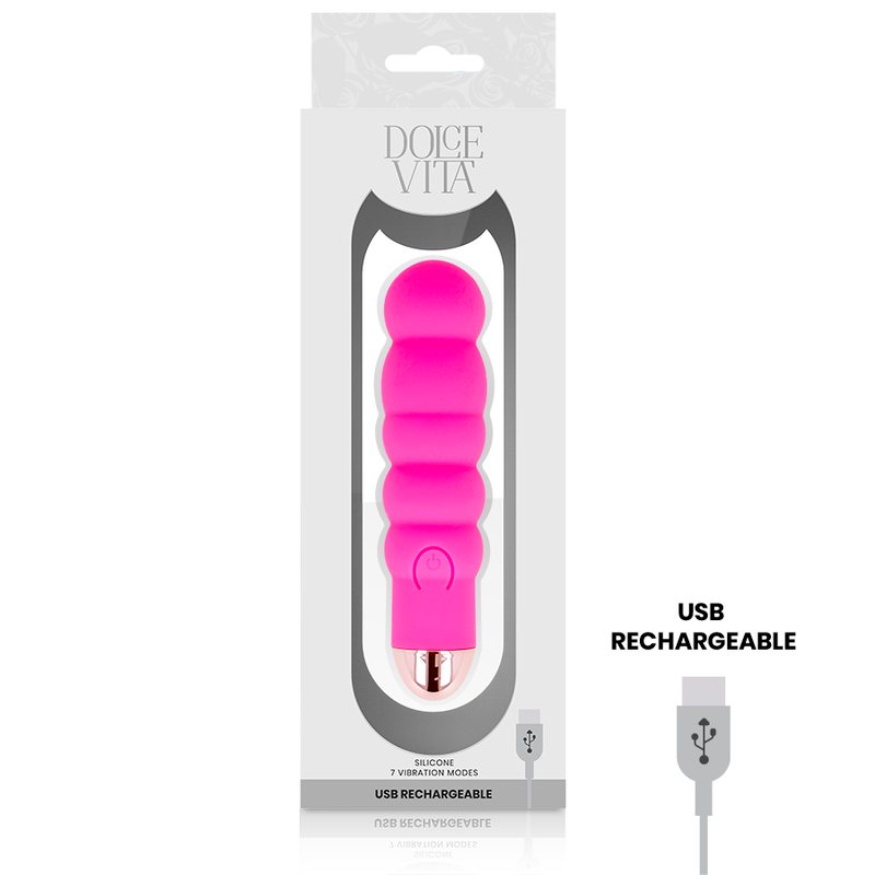 Vibratore Ricaricabile USB Dolce Vita Sei — Silicone, 7 Velocità