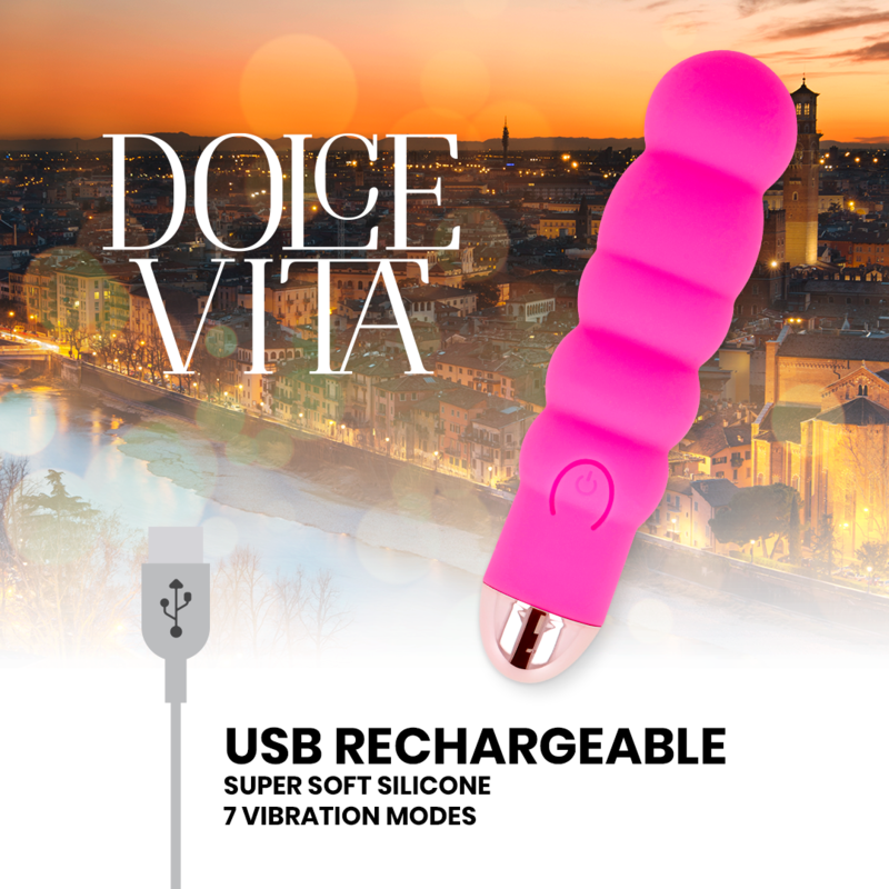 Vibratore Ricaricabile USB Dolce Vita Sei — Silicone, 7 Velocità