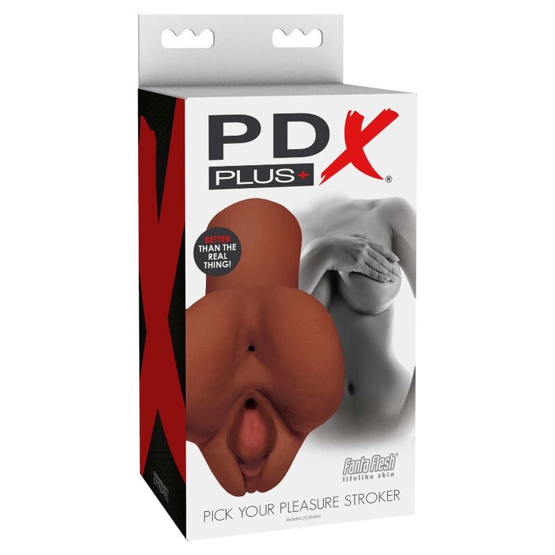 Masturbatore Maschile Doppio PDX Plus Pick Your Pleasure — Marrone