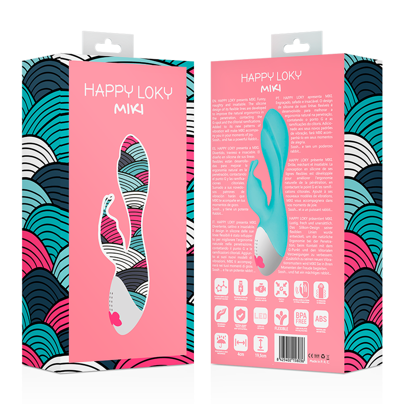 Vibratore Rabbit Punto G e Clitoride Happy Loky Miki — 7 Modalità