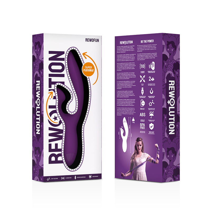 Vibratore Rabbit Flessibile Rewolution Rewofun — Doppio Motore