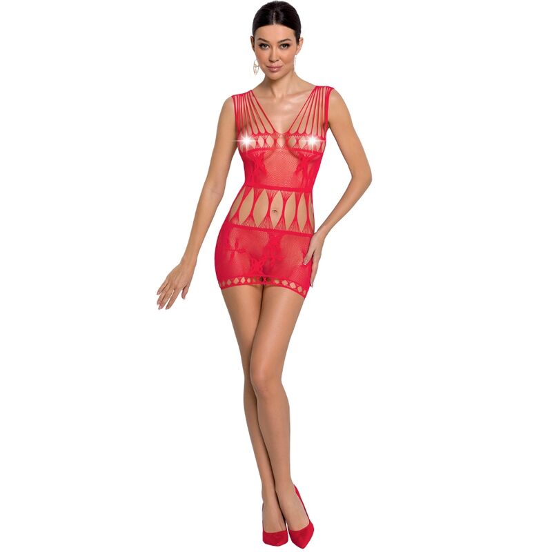 Body Erotico a Rete Passion BS090 — Rosso, Taglia Unica