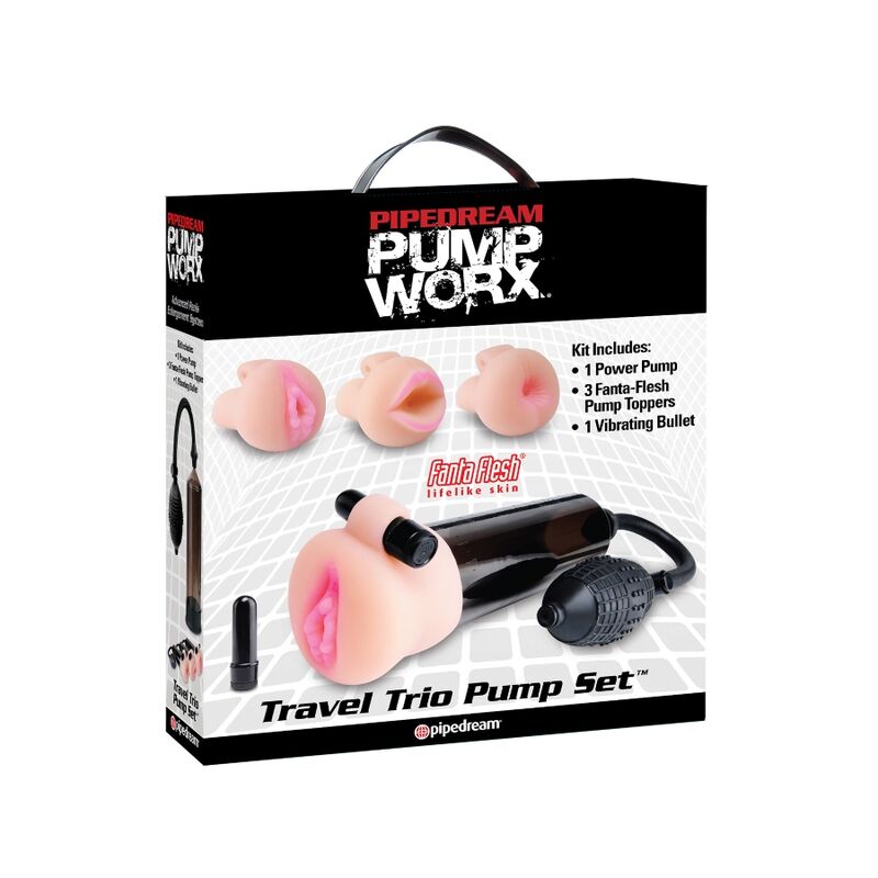 Pompa Pene con Masturbatore Pump Worx Travel Kit — 9 Pezzi