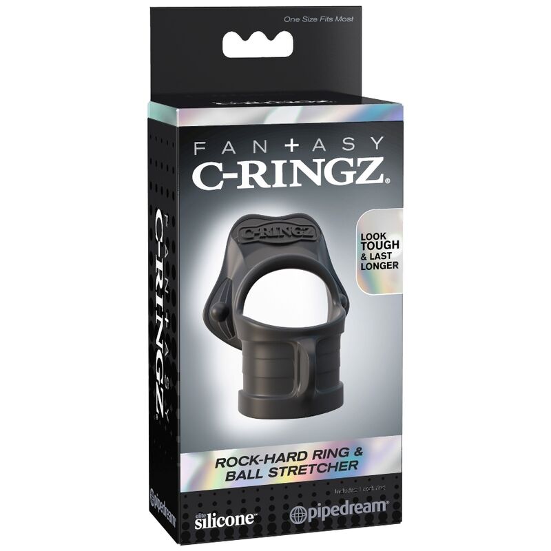 Cockring FANTASY C-RINGZ Rock Hard Ring & Ball Stretcher — Nero