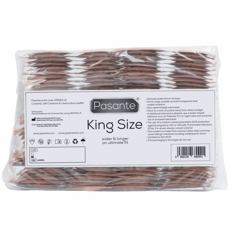 Preservativi King Size Pasante — 144 Pezzi, Non Lubrificati