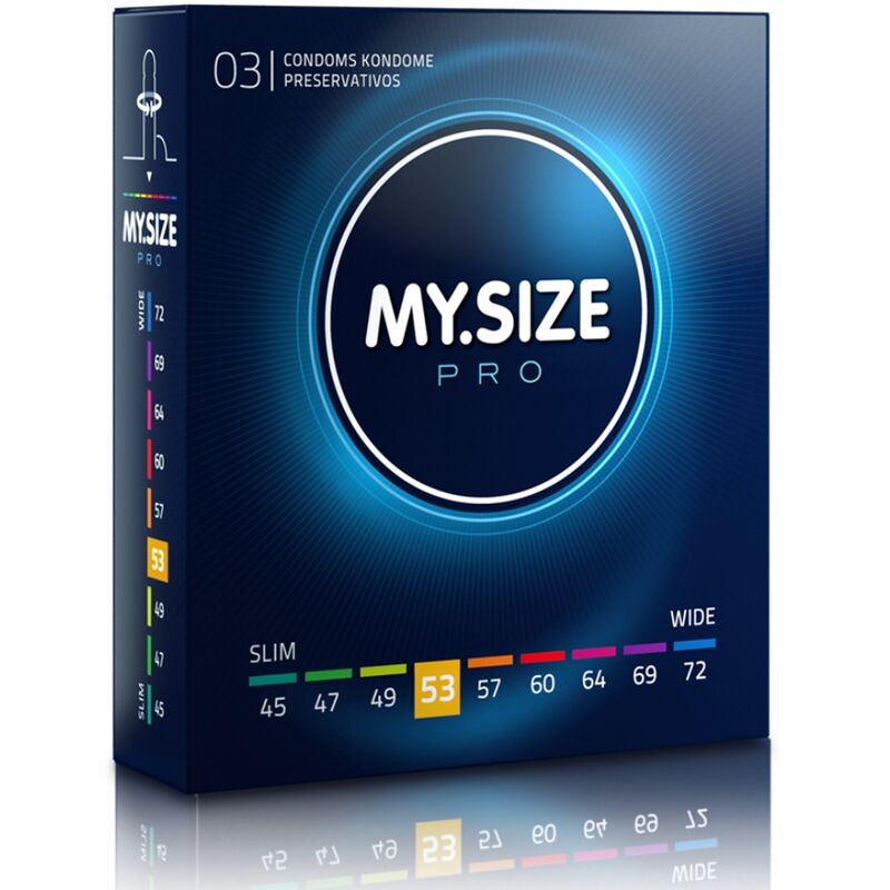 Preservativi su Misura My Size Pro — 53 mm, 3 Unità