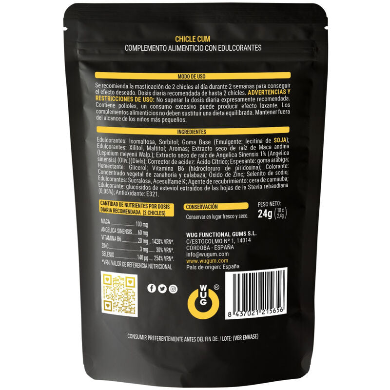 Integratore Spermatogenesi Wug Sex Sense Cum — Gusto Banana, 10 Gomme