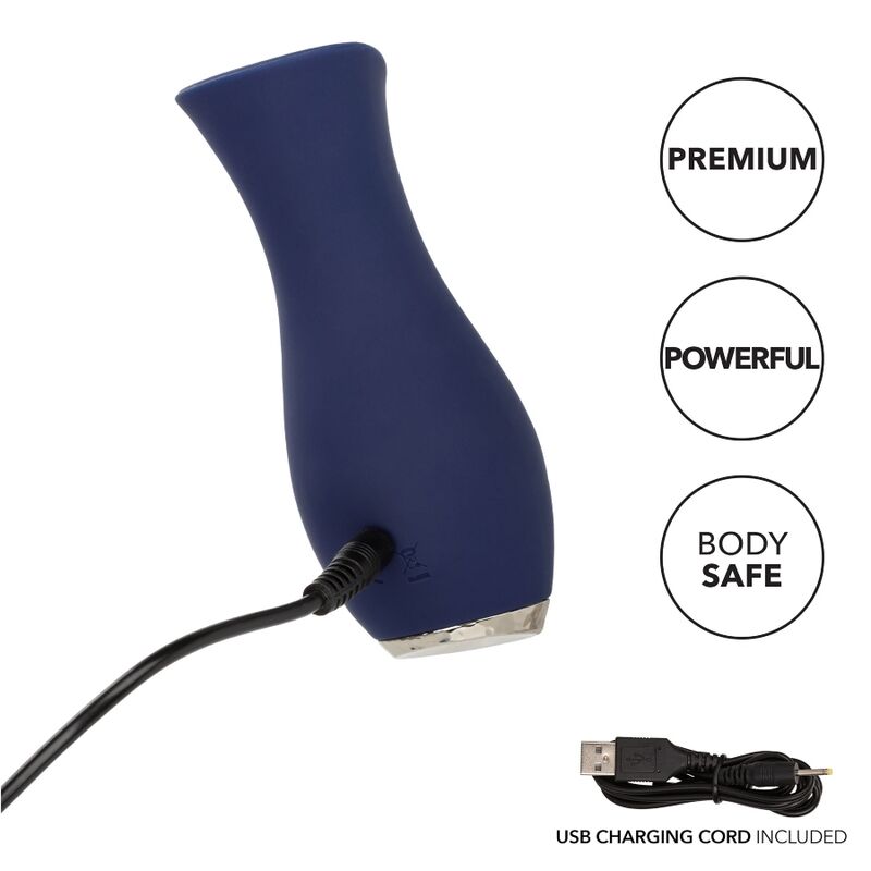 Vibratore Wand Rotante Calexotics Chic Tulip — 11,5 cm, Blu