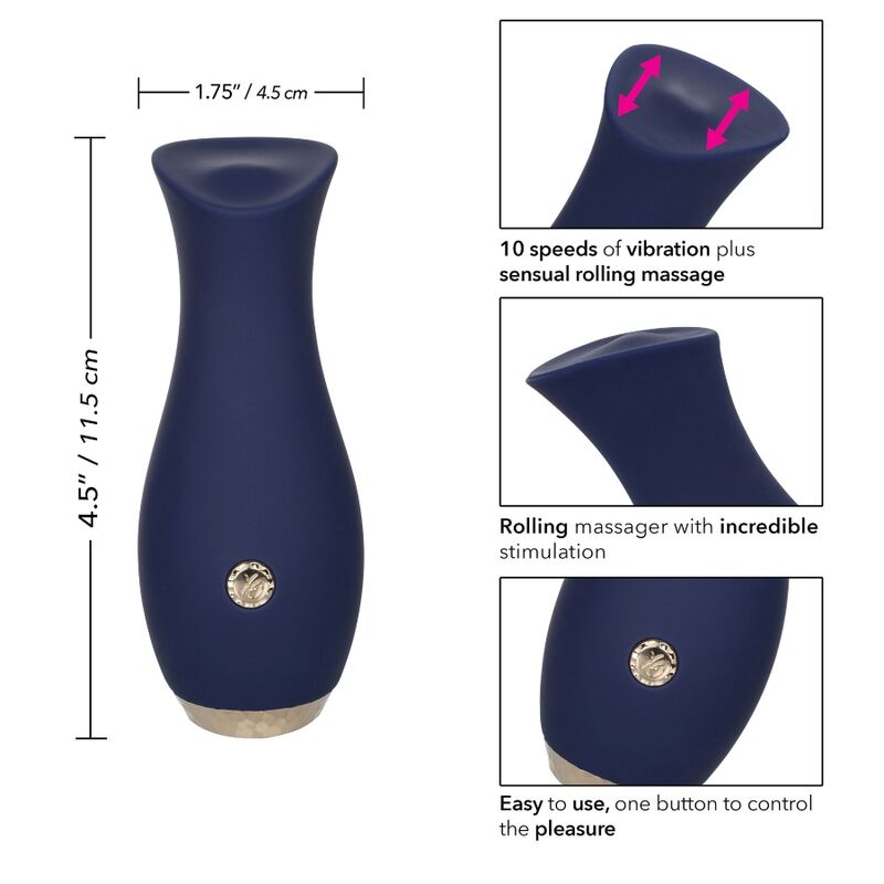 Vibratore Wand Rotante Calexotics Chic Tulip — 11,5 cm, Blu