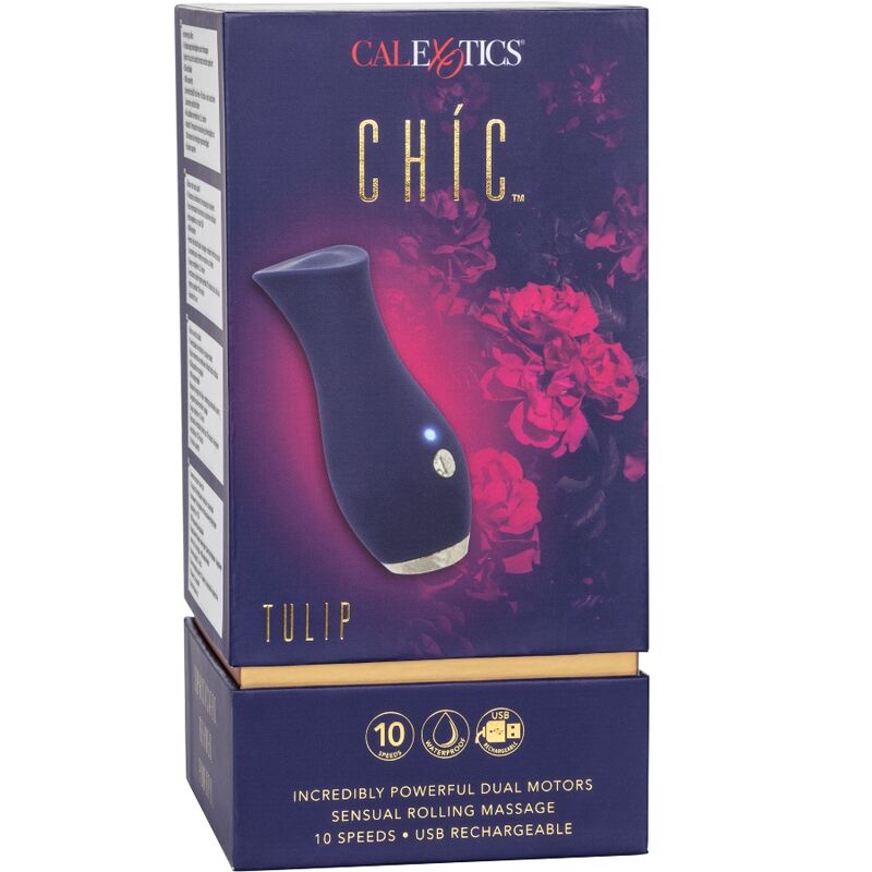 Vibratore Wand Rotante Calexotics Chic Tulip — 11,5 cm, Blu