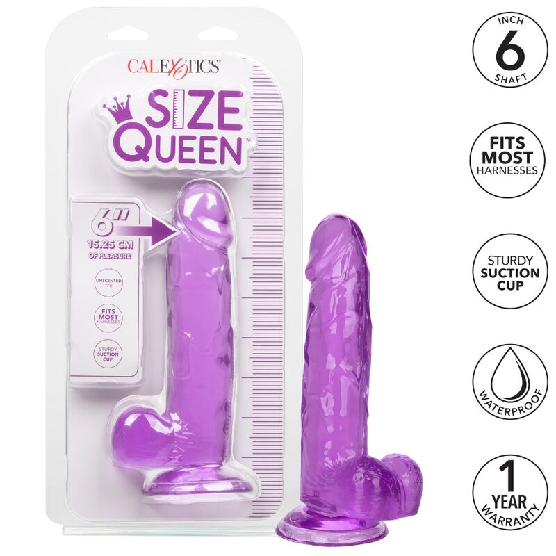 Dildo Realistico con Ventosa Calexotics Queen — 15 cm, Viola