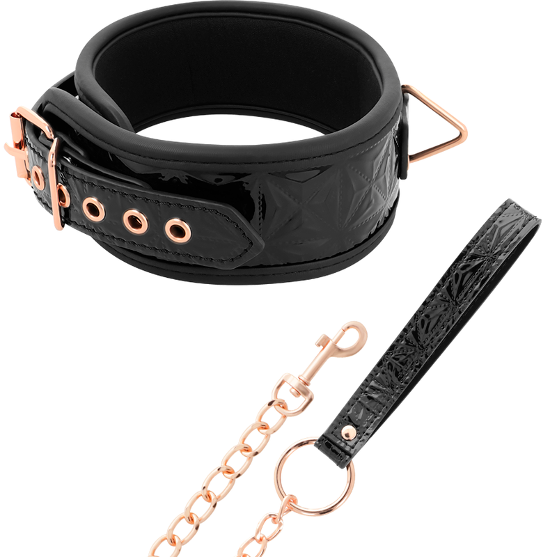 Collare BDSM in Pelle Vegana Begme Black Edition — Nickel Free