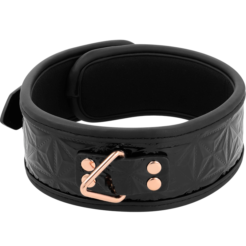 Collare BDSM in Pelle Vegana Begme Black Edition — Nickel Free