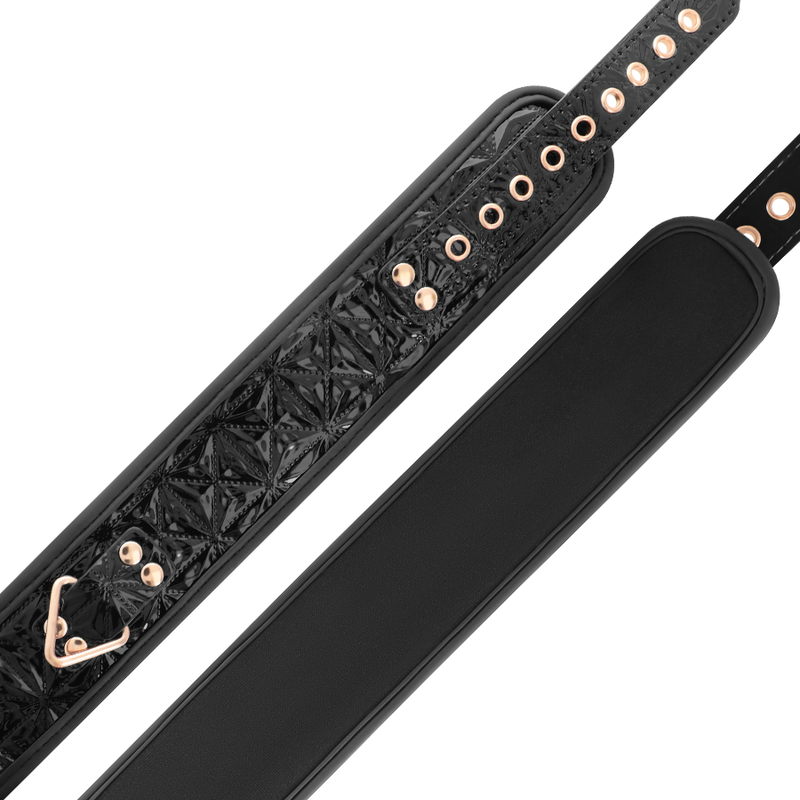 Collare BDSM in Pelle Vegana Begme Black Edition — Nickel Free