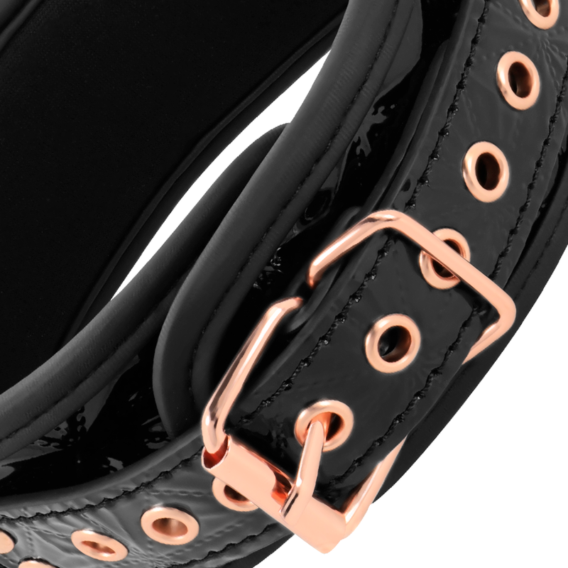 Collare BDSM in Pelle Vegana Begme Black Edition — Nickel Free