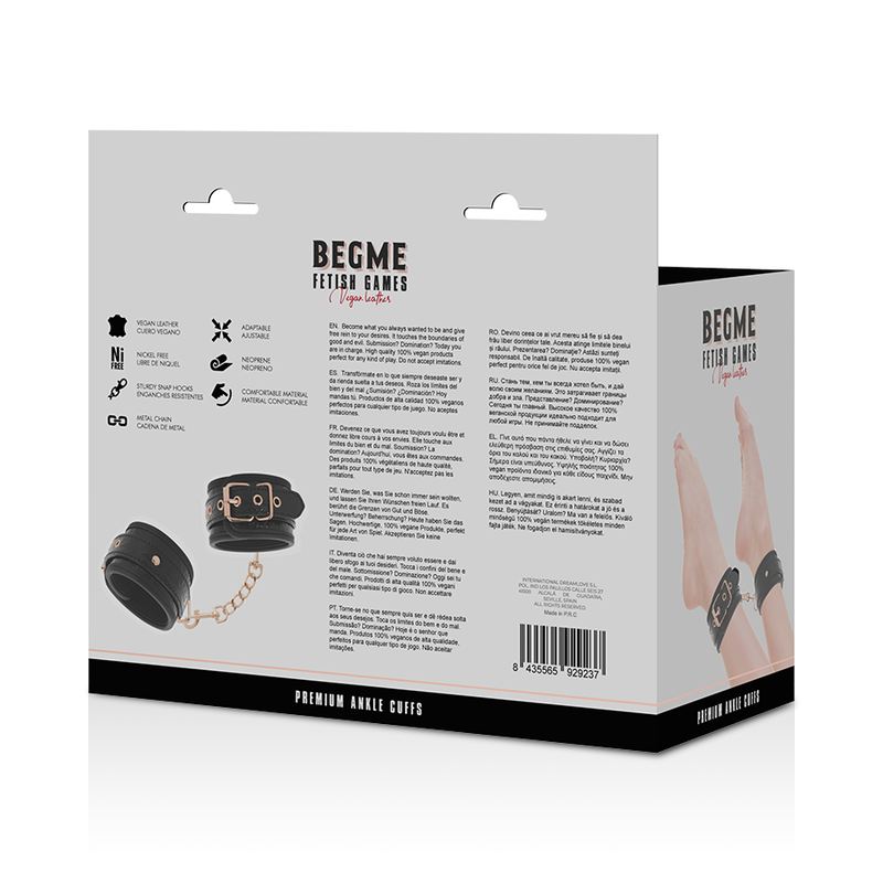 Manette Caviglia BDSM Begme Black Edition — Pelle Vegana