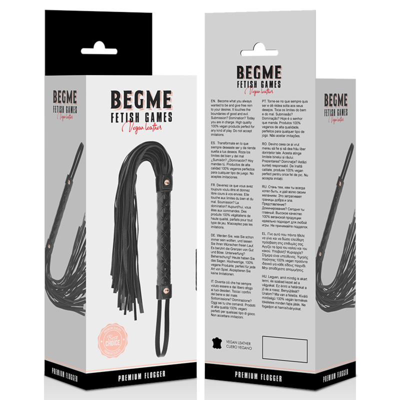 Frusta Bondage in Pelle Vegana Begme Black Edition — BDSM