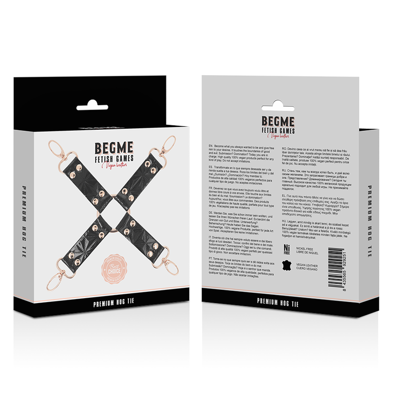 Kit Bondage Hog Tie Begme Black Edition — Pelle Vegan, Neoprene