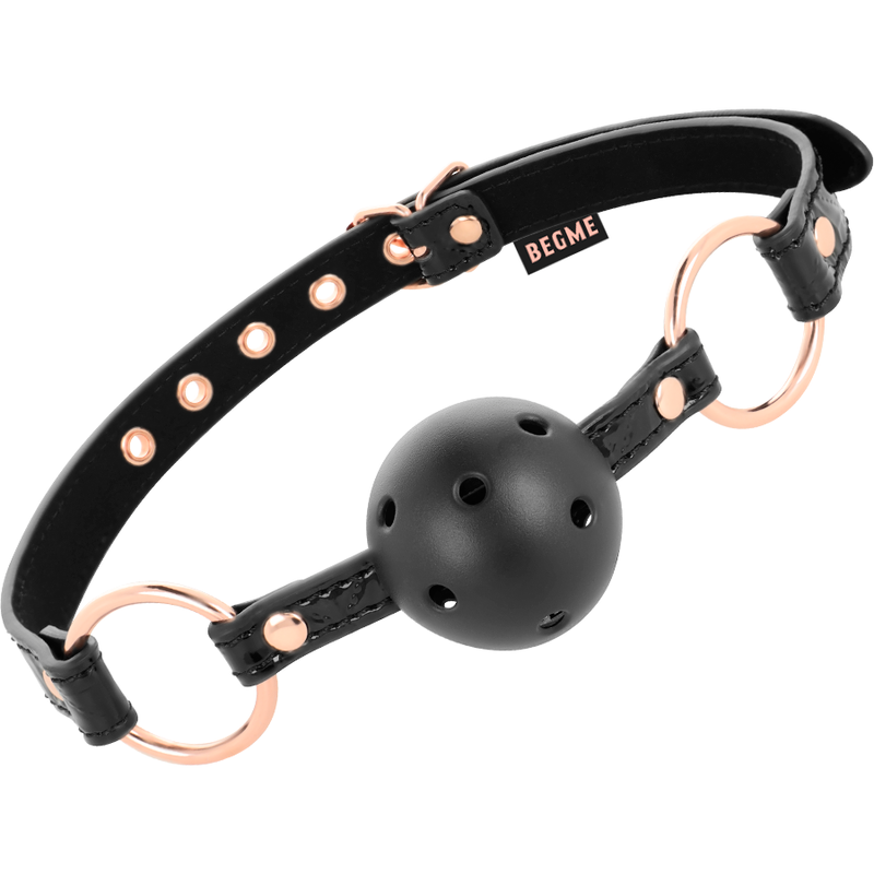 Bavaglio BDSM Vegan in Pelle Begme Black Edition — Ball Gag