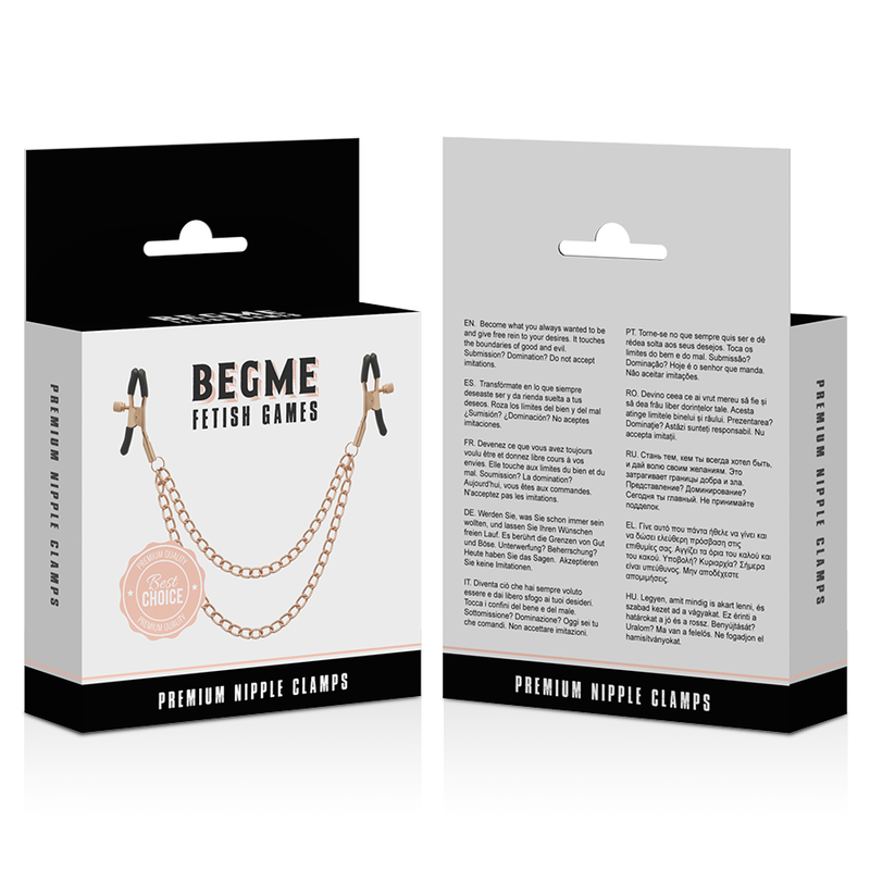 Pinze per Capezzoli BDSM Begme Black Edition — Acciaio Inox