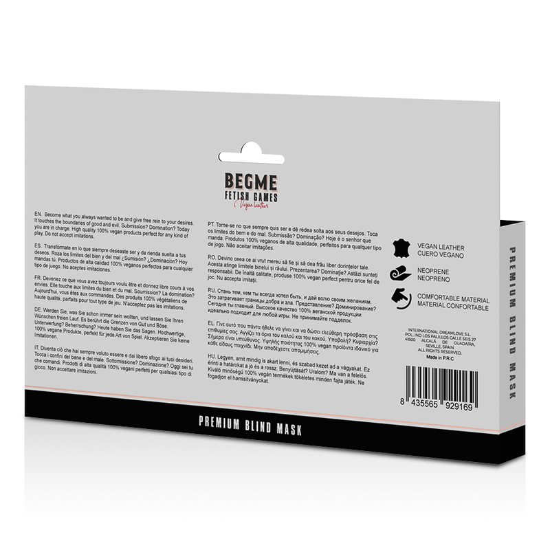 Benda per Occhi BDSM Begme Red Edition — Neoprene Foderato